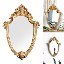Vintage Makeup Mirror Frame Mirror Decorative Wall Hanging Mirror Small Nordic Retro Decoration Mirror Makeup Wedding Gift