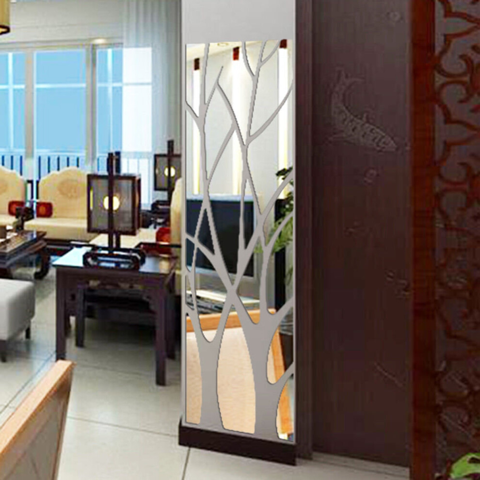 Us Tree Pattern Mirror Wall Decor Decal Acrylic Sticker Removable Hall Art Gold