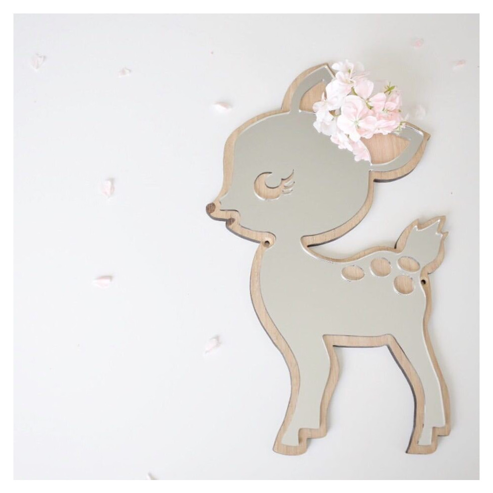 Nordic Style Acrylic Decorative Mirror Cartoon Rabbit Cloud Deer Looking Glass Frame For Home Baby Room Wall Desktop Decoratin Black