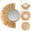 Rattan Hanging Mirror Straw Moroccan Wood Art Multi-function Acrylic Hanging Decorative 5