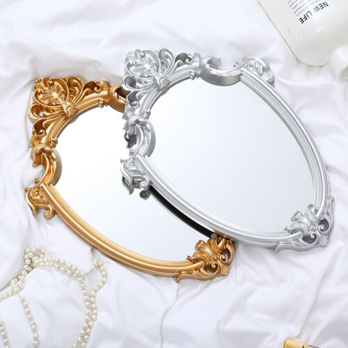 Wall Mirror Baroque Style Mirrors Wall- Mounted Make Mirror Hanging Mirror Rustic Wall Decoration 2