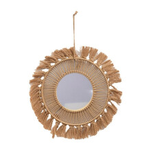 72XD Nordic Wall Hanging Mirror Woven Macrame Mirrors Pendant Decor Supplies for Home Garden Yard Porch Decoration Gift