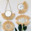 Rattan Hanging Mirror Straw Moroccan Wood Art Multi-function Acrylic Hanging Decorative 2