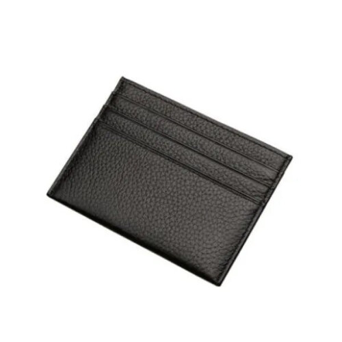 Black Card holder wallet with bill compartment-Thin Minimalist 1