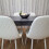 Grey Dining Set Table With 4 White Stitched Chairs Kitchen Dining 9