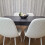 Grey Dining Set Table With 4 White Stitched Chairs Kitchen Dining 10