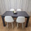 Grey Dining Set Table With 4 White Stitched Chairs Kitchen Dining 2