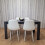 Grey Dining Set Table With 4 White Stitched Chairs Kitchen Dining 1
