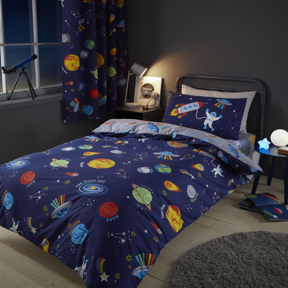 (Single) Catherine Lansfield Lost in Space Duvet Cover Set Bedding Set