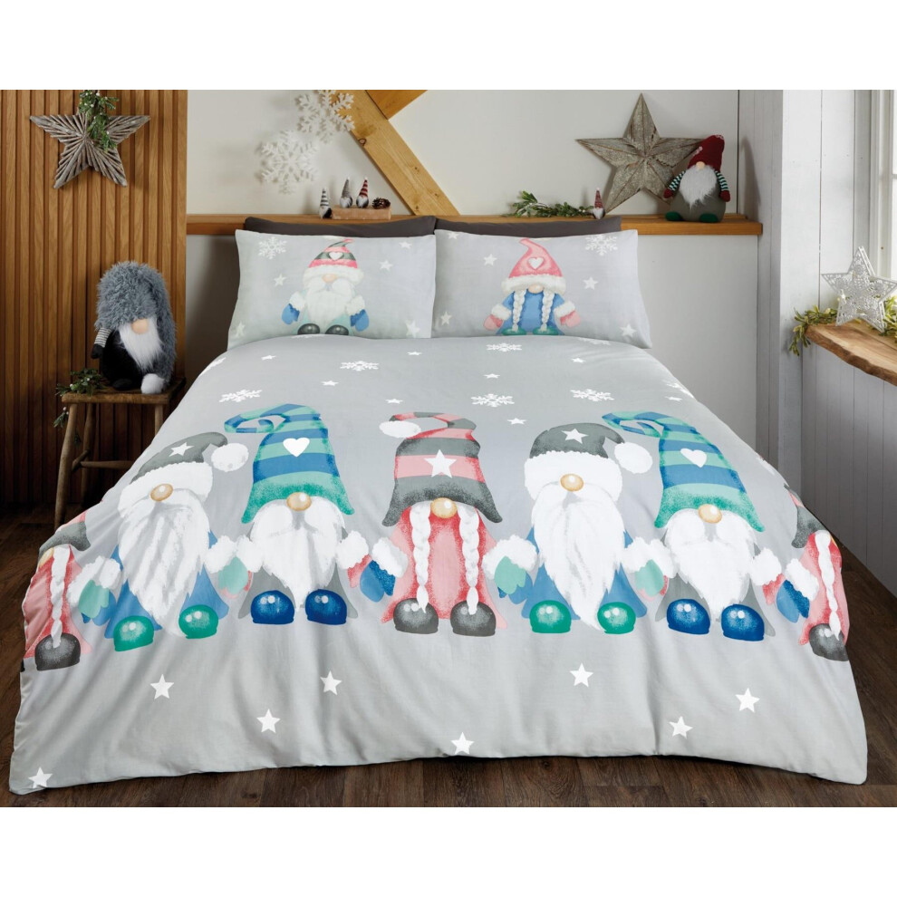 (King, Multi) Gonk Family Multi Duvet Cover Set Christmas/ Winter