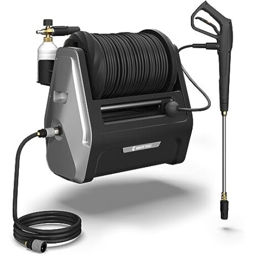 Giraffe Tools UK 2175 PSI Grandfalls Wall Mounted Power Washer, 150 BAR  Pressure Washer Hose Reel, 30M / 100FT Hose for Domestic Use on OnBuy