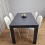 Dining Table set in Grey with 4 White Stitched Chairs Kitchen Dining 2