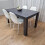 Dining Table set in Grey with 4 White Stitched Chairs Kitchen Dining 5