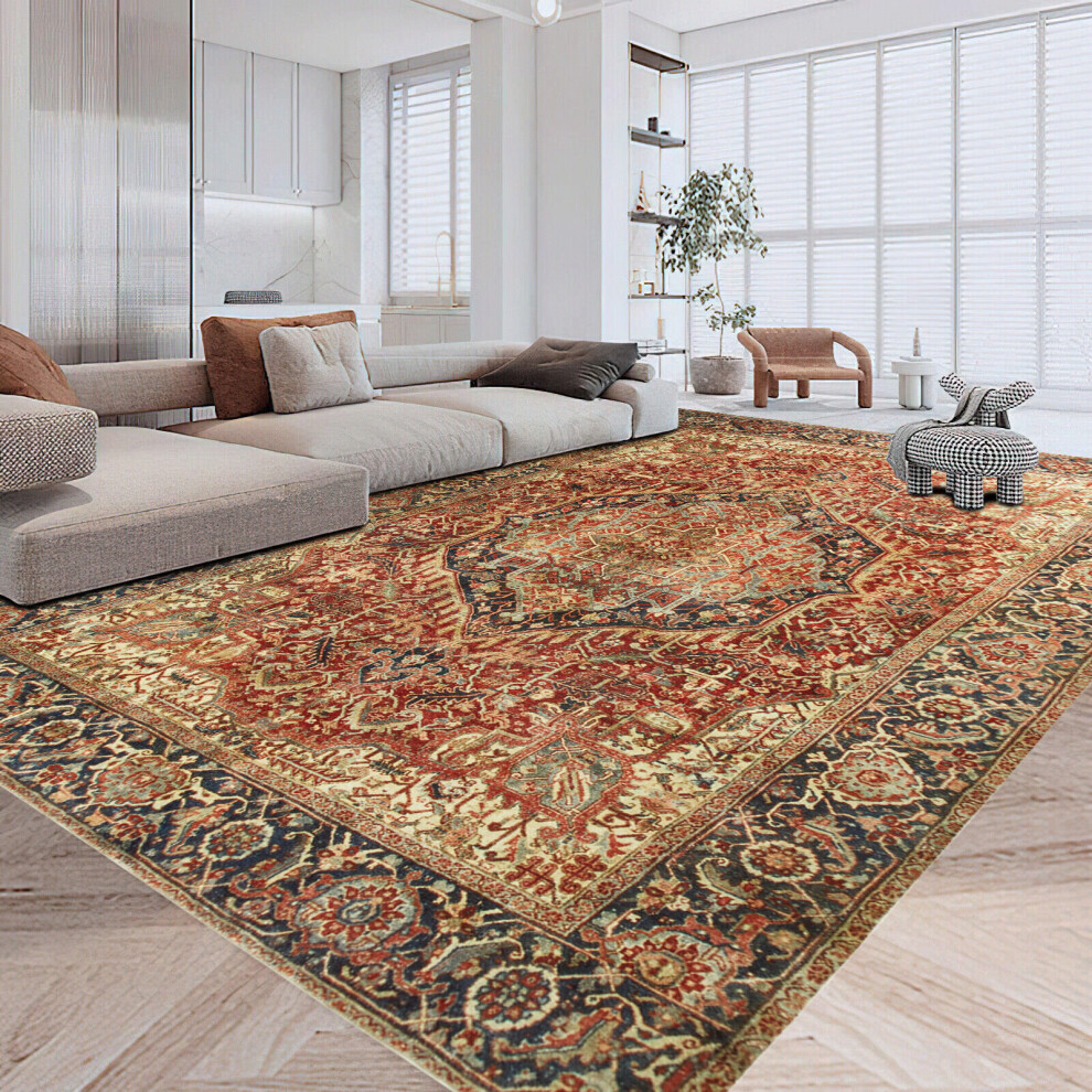 Aspire Homeware (160 X 230 Cm 5 Ft 3 In X 7 Ft 7 In, Majestic- Cashmere Rug) Large Rugs Living Room Bedroom Traditional Carpets Red