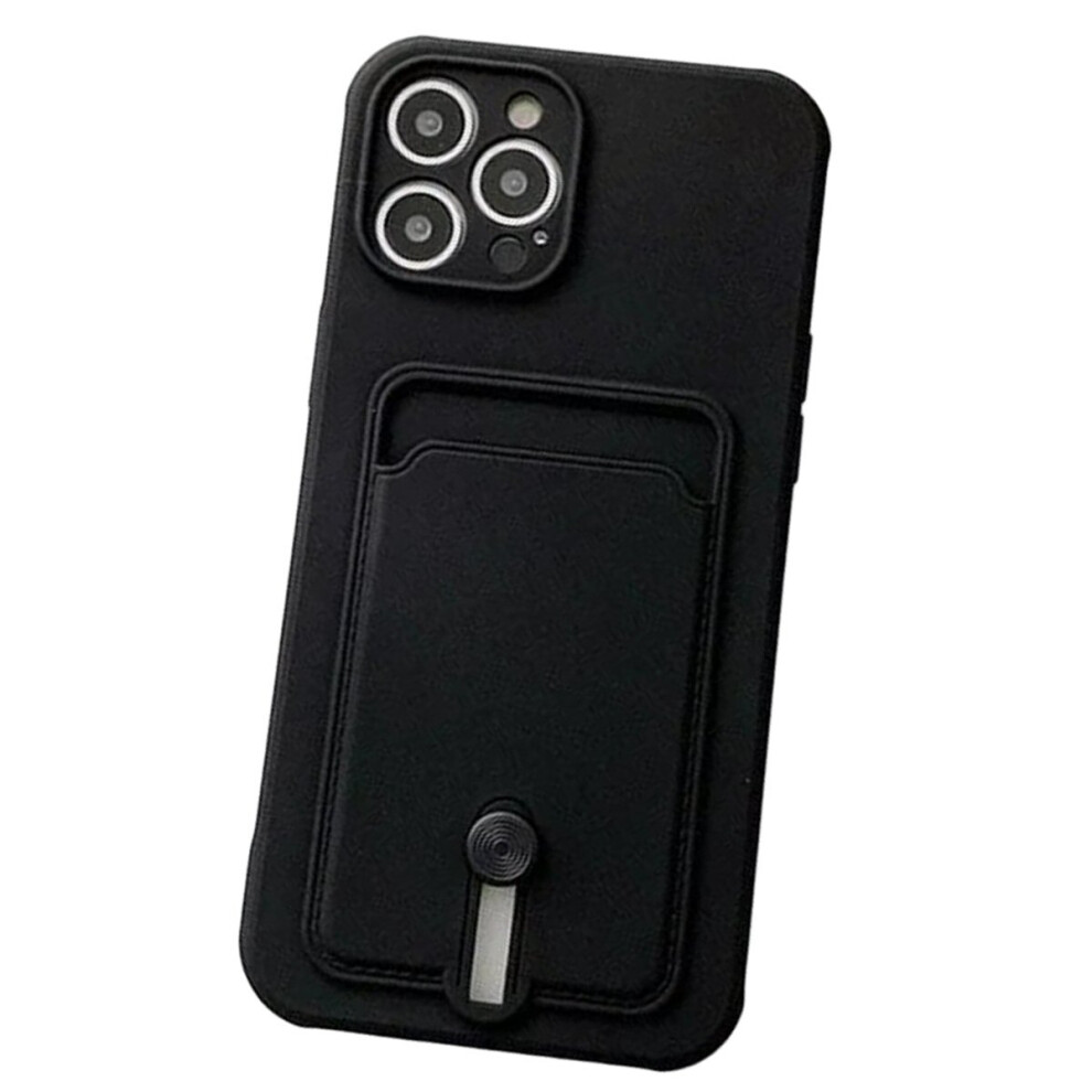 Silicone Card Holder Protection Case Compatible With Iphone 15 Pro In Black 9145584623007