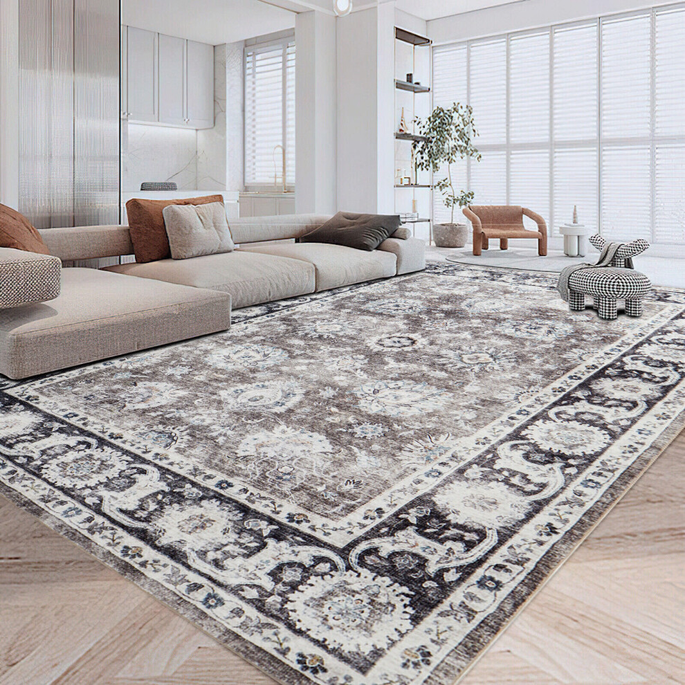 Aspire Homeware (160 X 230 Cm 5 Ft 3 In X 7 Ft 7 In, Harmony- Cashmere Rug) Large Rugs Living Room Bedroom Traditional Carpets Brown