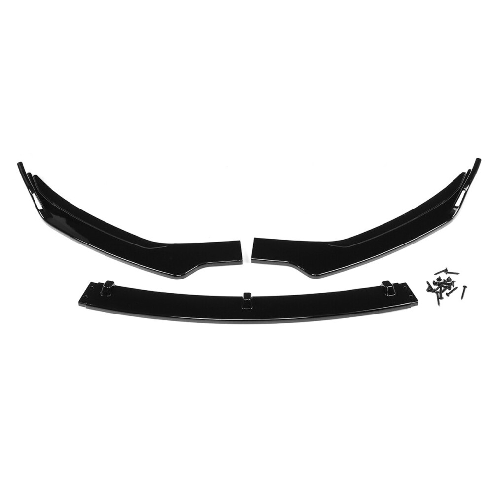 3Pcs Front Bumper Lip Spoiler Splitters Glossy For Hyundai Elantra 2019-2020 Black 6906141637355