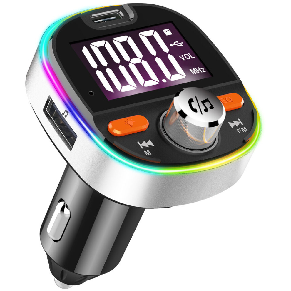 Bc53 Qc3.0 Fast Car Charger Bluetooth Mp3 Player Fm Transmitter Colorful Atmosphere Display Light 728080292220