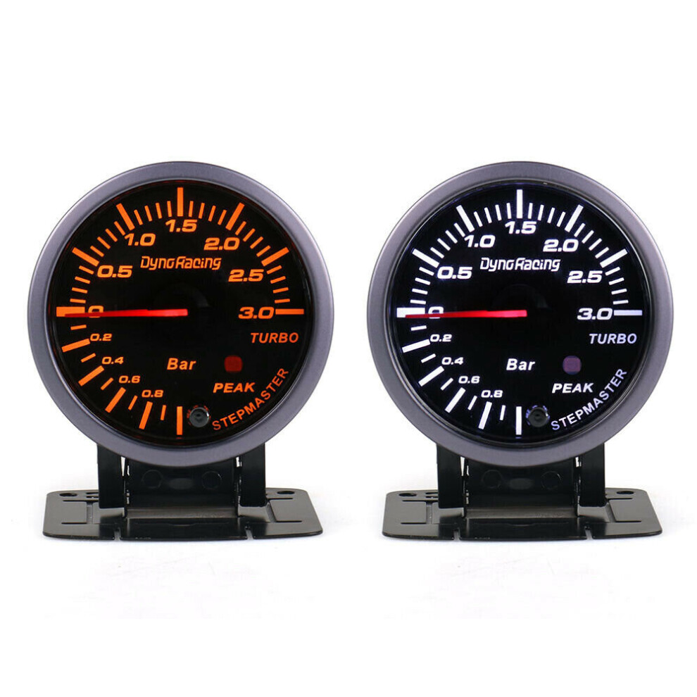 12V 0-3Bar 2.3 Inch Led Pointer Turbo Boost Pressure Gauge Bar Meter Vacuum Press Meter Black 6900618897068
