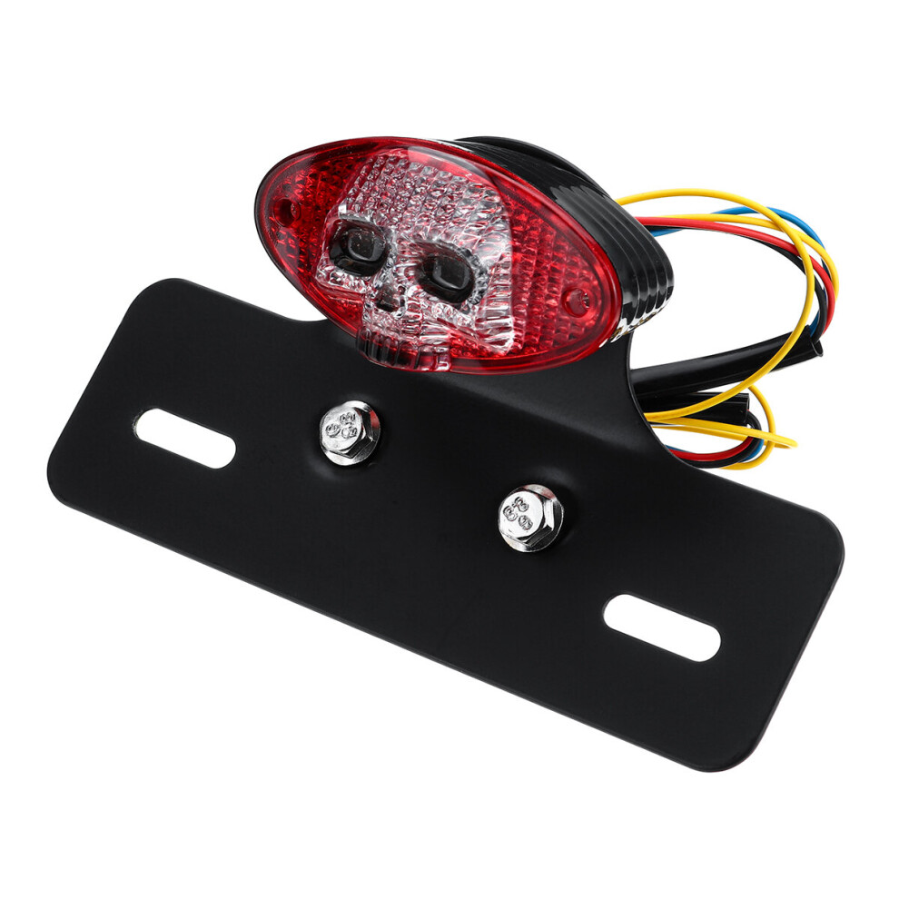 Skull Universal Brake Stop Tail License Plate Tail Led 12V Motorcycle Smoke Atv Bike Light 712662907206