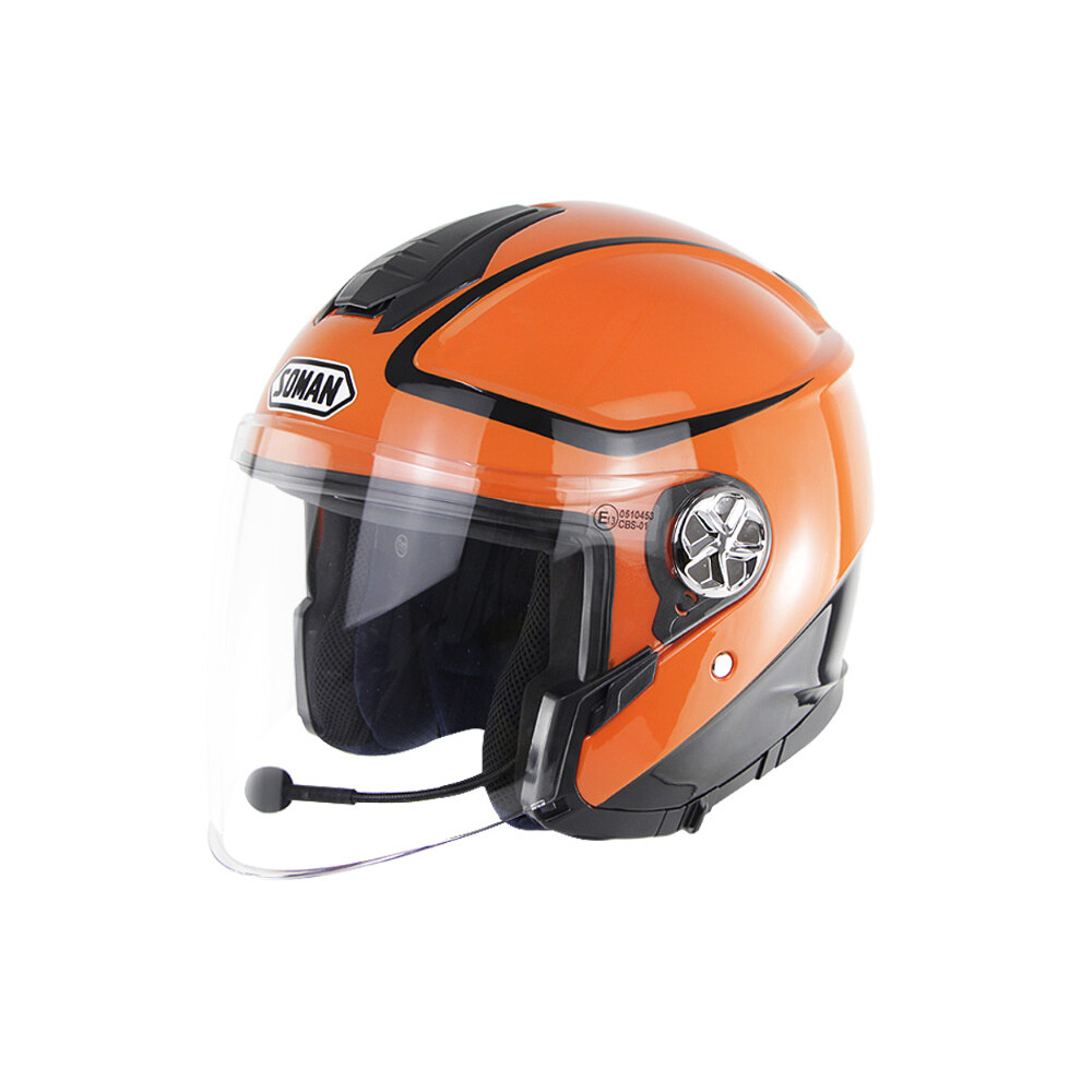 Soman Helmet Built-In Bluetooth Double Visor For Motorcycles Racing Motocross Bicycle Open Face Scooter 6900058680985