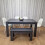 Grey Dining Set with 4 Diamond Stitched White Chairs and 1 Bench 1