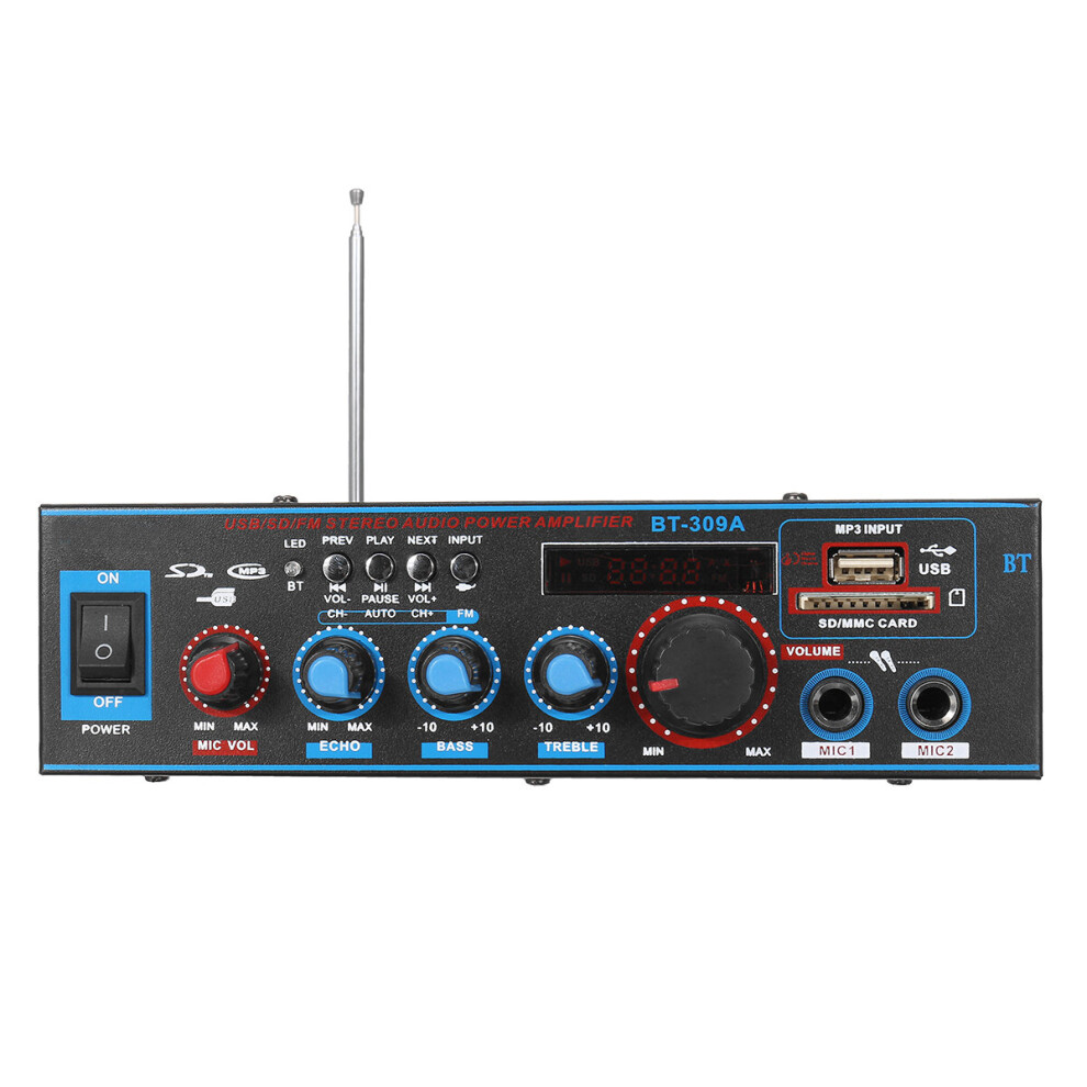 12V Digital Hifi Bluetooth Stereo Audio Amplifier Sd Fm Mic Car Home Remote Control 791329601800