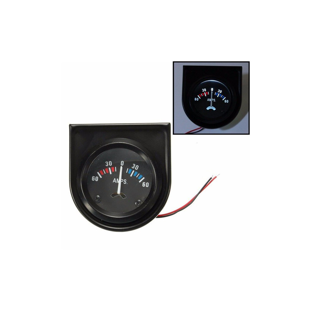 Universal Car Pointer Amps Meter Ammeter 60-0-60A Led 2'' 52Mm Black/White/Light 808948112447
