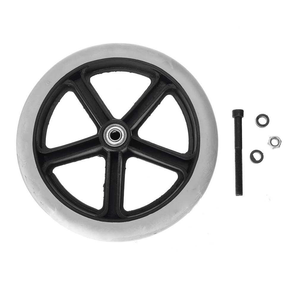 Grey 200Mm 8Inch Rubber Small Non Marking Wheelchair Wheels Replacement Universal