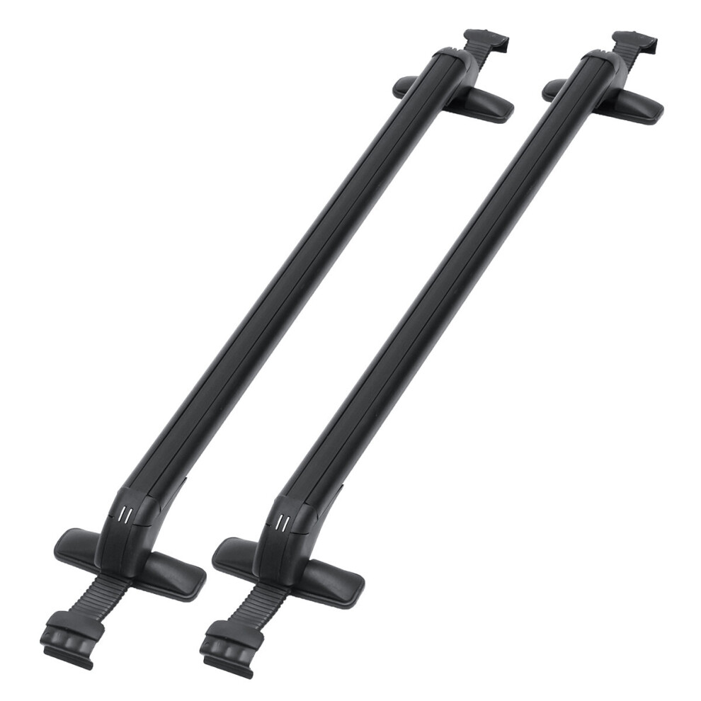 Pair Universal Roof Rack Cross Bars Luggage Carrier W/Rubber Gasket For 4Dr Car Black 304692434069