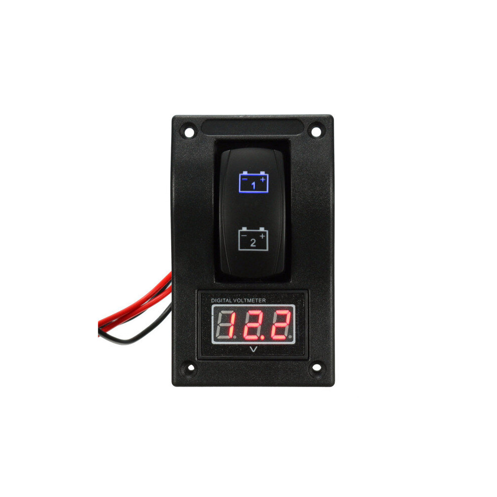 12V Marine Boat Dual Led Battery Test Panel Rocker Switch Led Voltage Volt Meterr Blue 643377813899