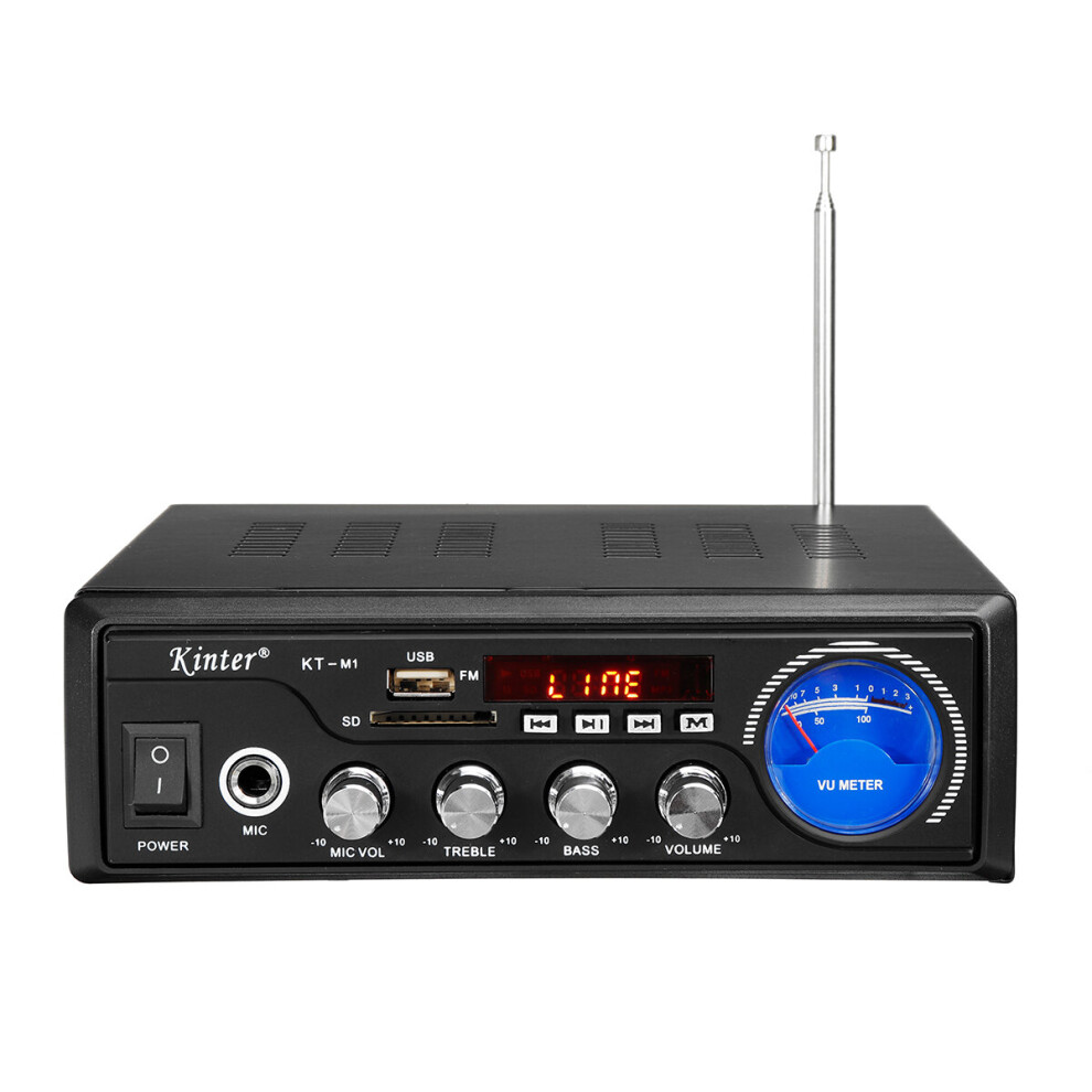 Kinter M1 60W Power Amplifier Hifi Bluetooth Audio Amp With Remote Control Support Fm Usb Sd For Home Car Black 6900055475652