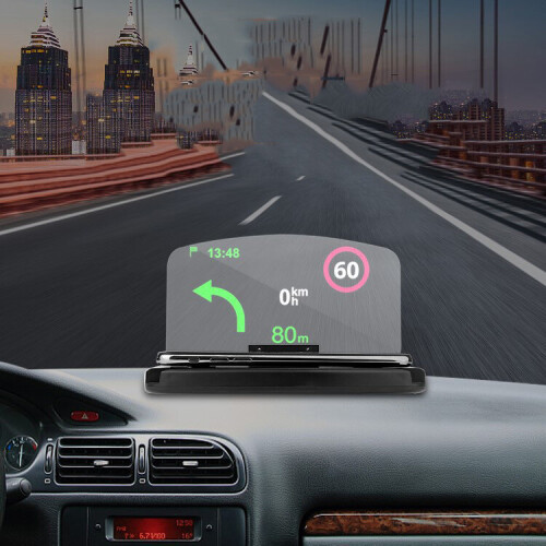 Car HUD Head Up Display GPS Navigation Speed Projector With Wireless Charging Function 1