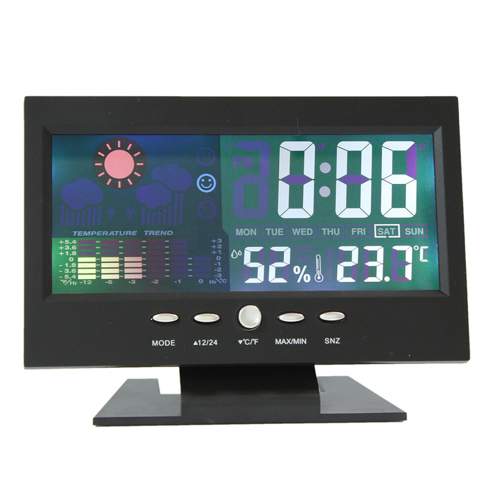 Color Lcd Screen Calendar Digital Clock Car Thermometer Weather Forecast Light 9308229409736