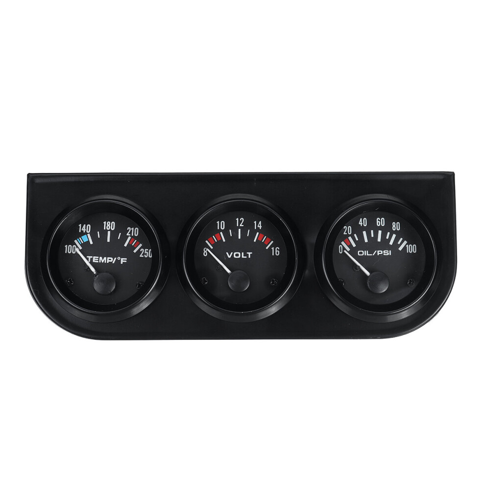2''/52Mm Bezel Voltmeter & Water Thermometer & Oil Pressure Electrical Gauge Black 6900611070673
