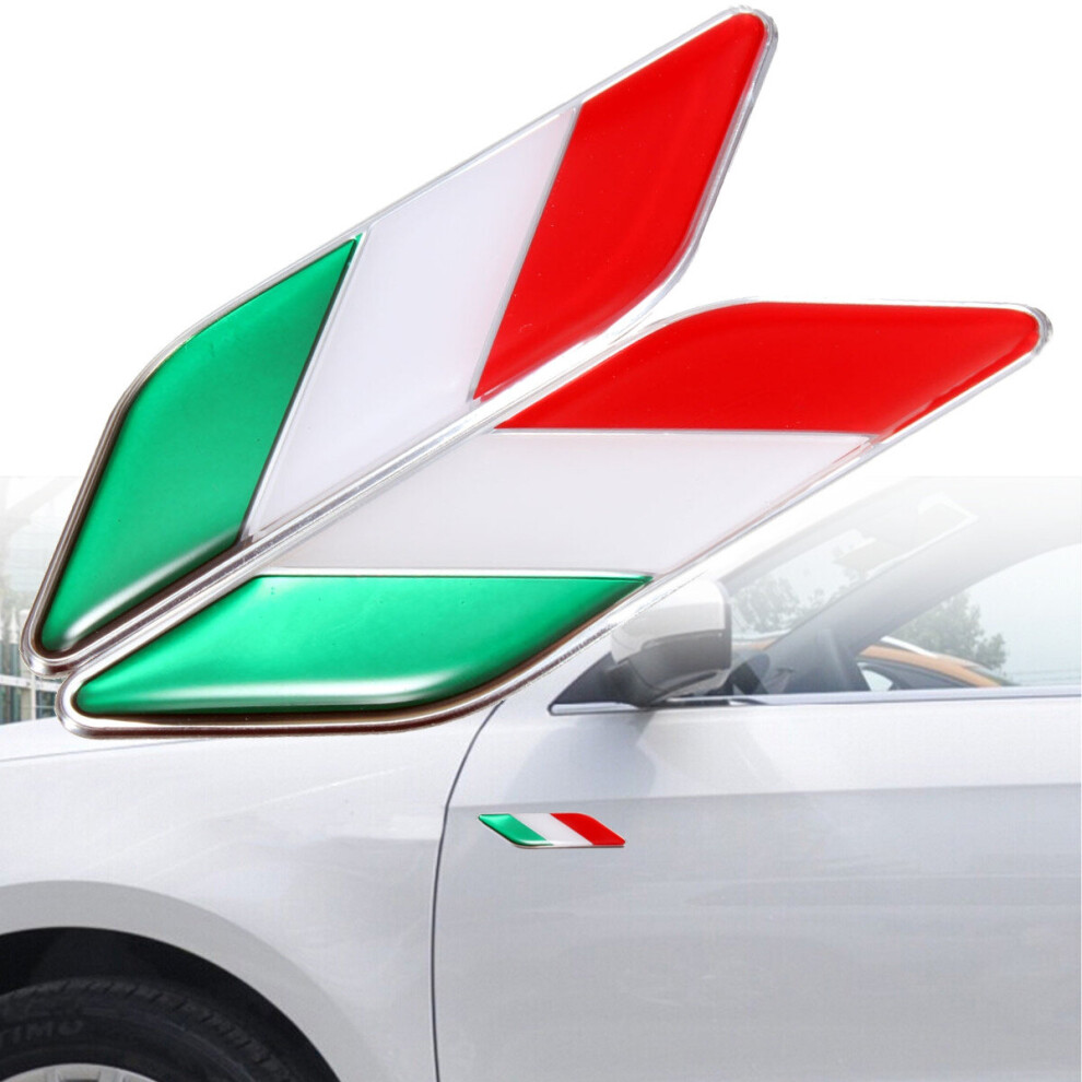 2Pcs 3D Itllian Italy Flag Sticker Badge Emblems Decal Decor For Car Truck Laptop 6901249661257