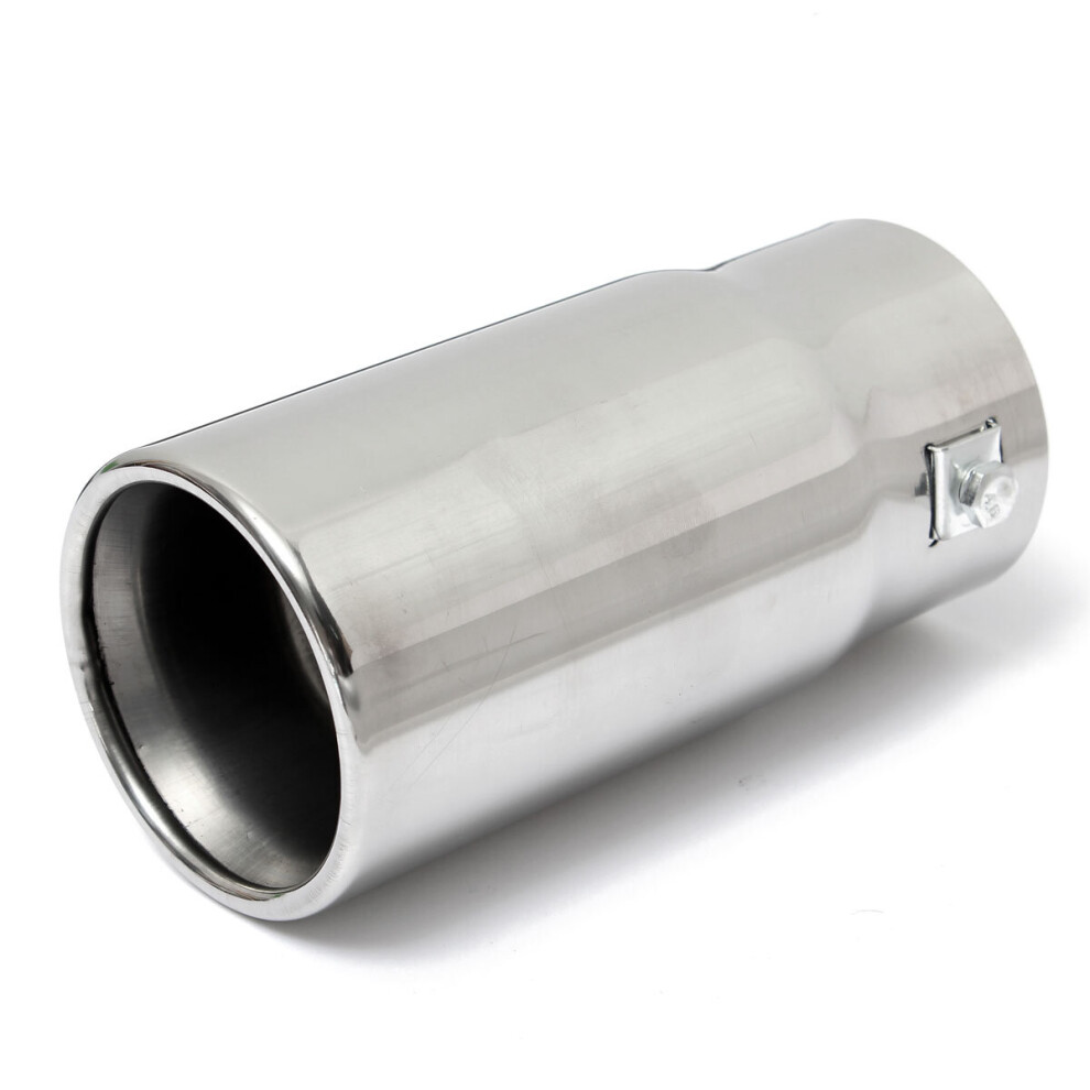 Round Universal Fits Car Stainless Steel Exhaust Tailpipe Tip Muffler Chrome 602451376507