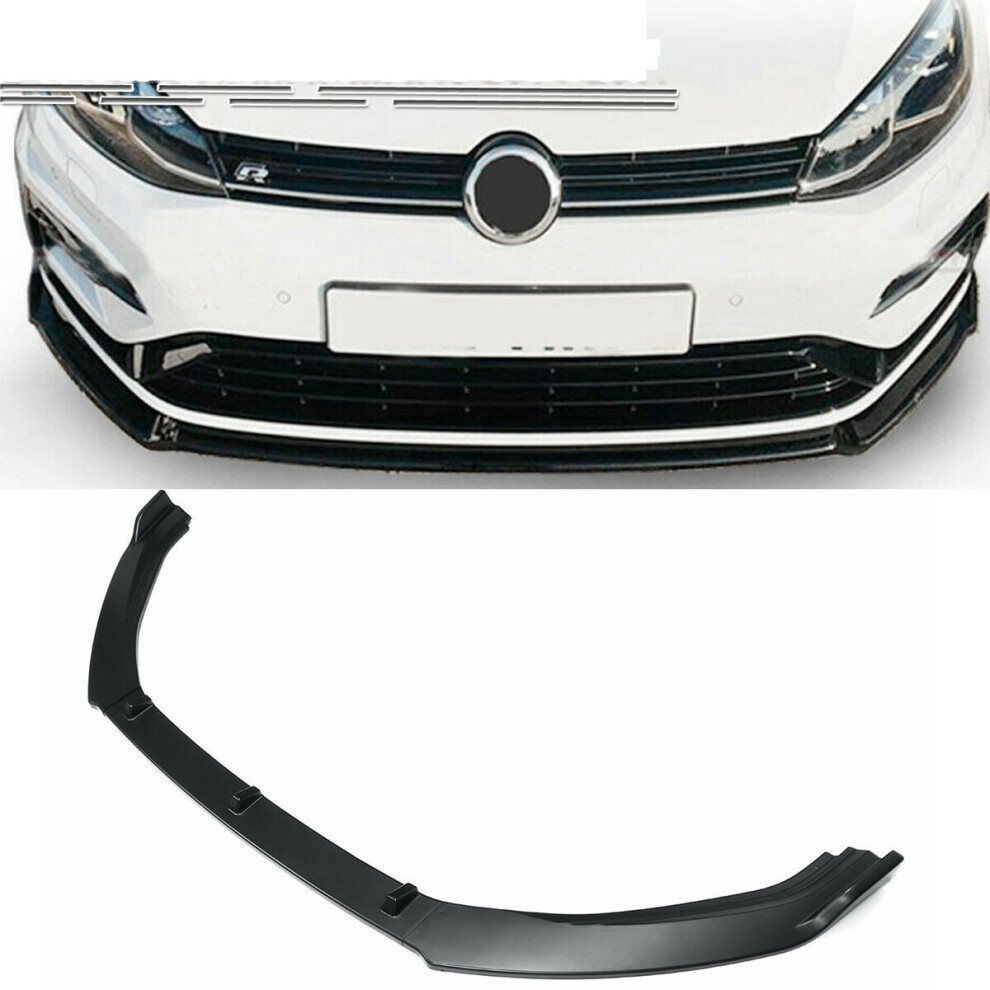 3Pcs Front Bumper Chin Lip Body Kit Spoiler Splitter Trim Matte For Vw Golf Mk7 Mk7.5 2014-2017 Black 6904916858493