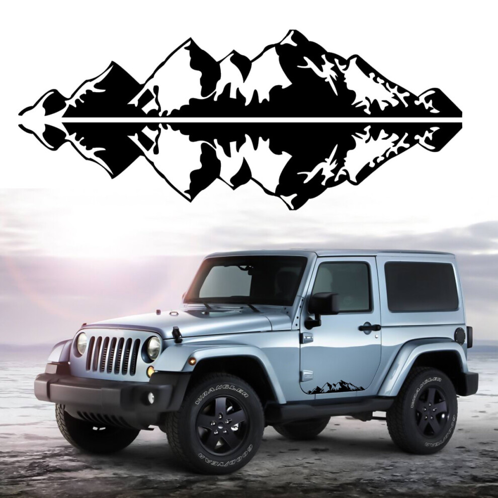76X16cm Snow Mountain Car Stickers Vinyl Decal Auto Body Truck Tailgate Window Door Universal Black/White 6900027090494