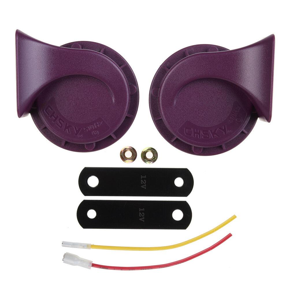 2Pcs 12V / 24V Snail Air Horn Loud Dual Tone Electric For Motorcycle Car 6900074566362
