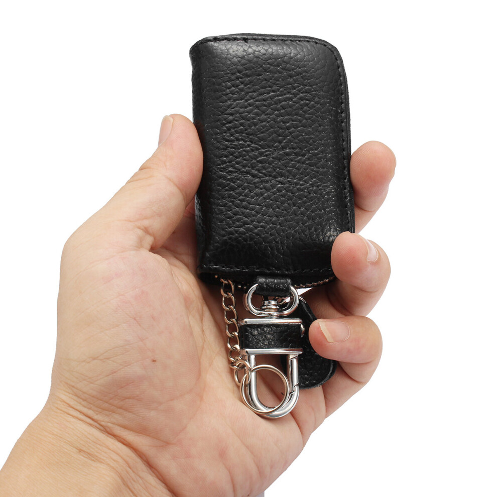 Universal Car Pu Leather Smart Remote Key Case Holder Bags Fob Black 713831948204