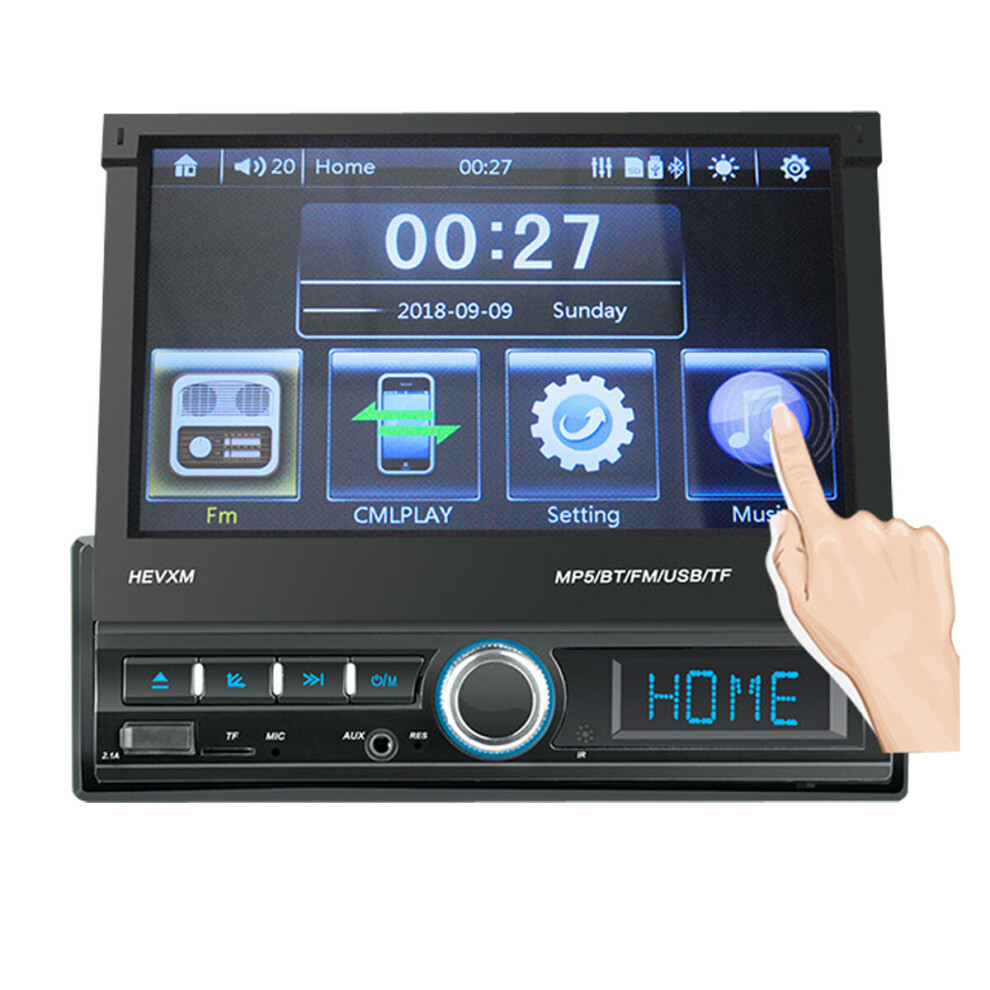 7 Inch 1 Din Car Stereo Radio Touch Screen Mp5 Player Bluetooth Fm Usb Aux In Dash Black 611702519532