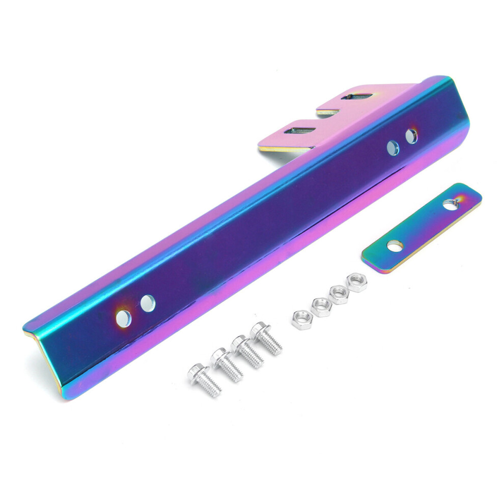 Universal Neo Chrome Front Bumper License Plate Mount Bracket Relocator Holder 637509450090