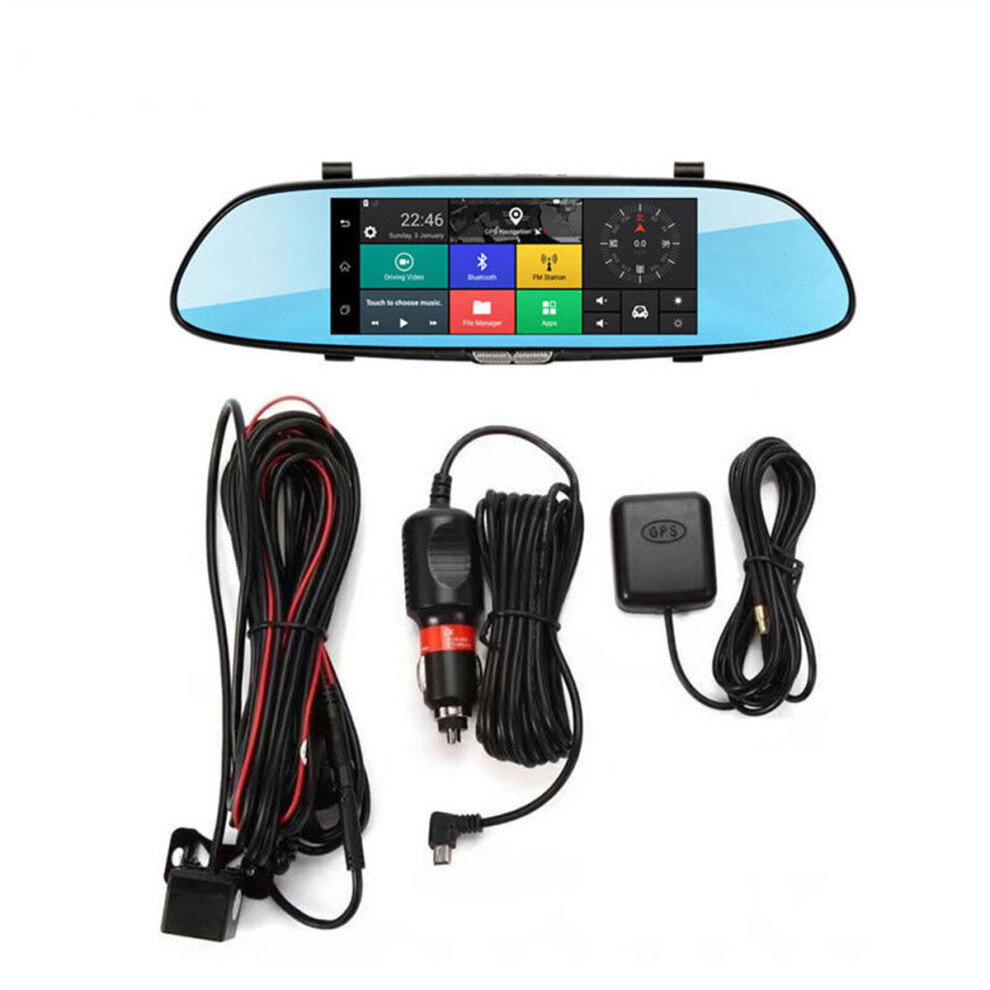 Imars 3G Wifi Gps 1080P Android 7 Inch Car Rear View Mirror Dash Hd Dual Lens Dvr Camera 304692446468