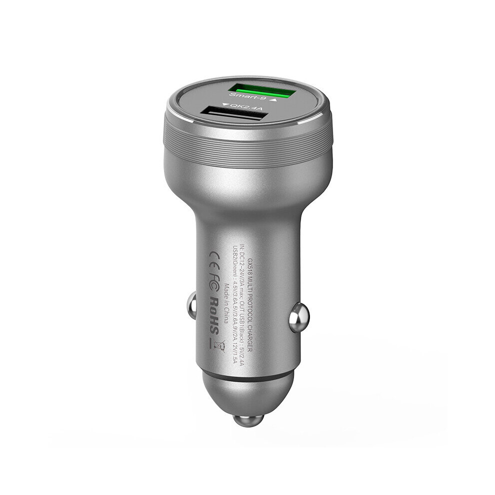 Gx518 22.5W Car Dual Usb Charger Mini Socket Universal For Huawei Oneplus Oppo Adapter Black 6906140068877