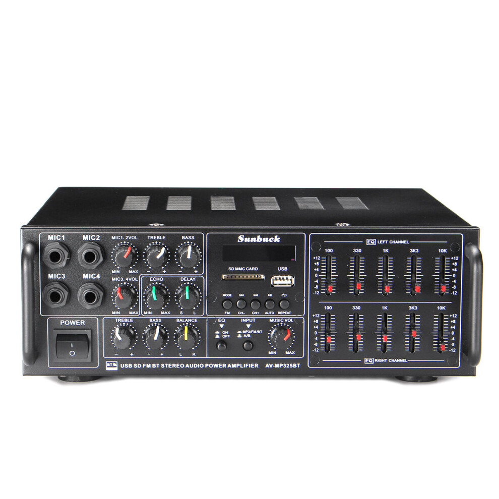326Bt 2000W Bluetooth Stereo Audio Power Amplifier Dual Channel Usb Sd Fm Fm Radio Eq With Remote Control 220V-240V For Home 690119003438