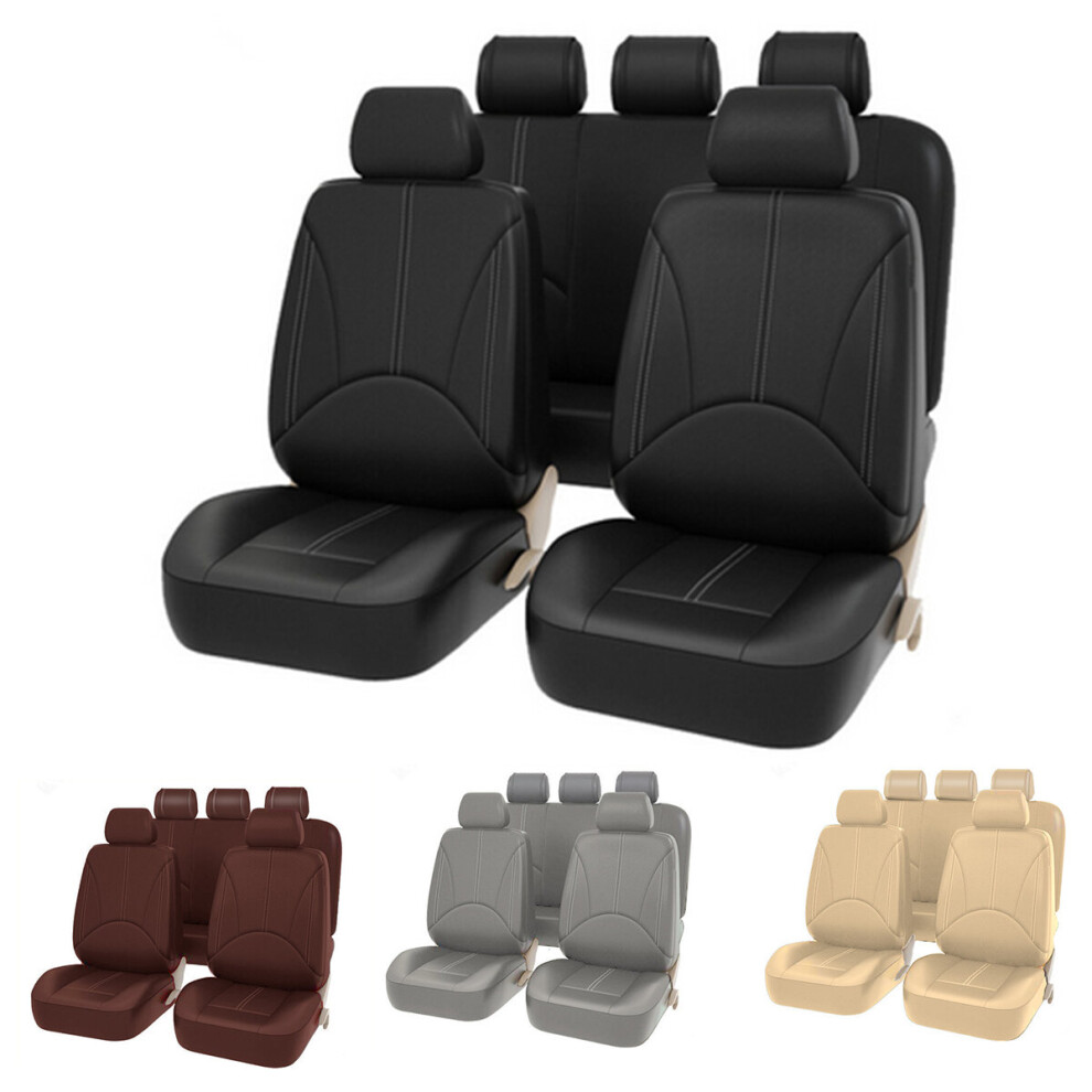 Universal Auto Car Five Seat Covers Faux Pu Leather Mat For Four Seasons Cushion Full 653472591837