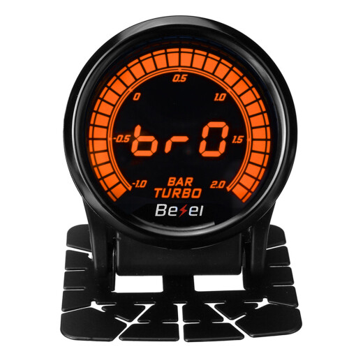 2'' 52mm Car Turbo Boost Pressure Gauge Meter Digital LED Display w/Sensor 2 BAR 1