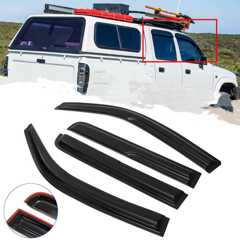 4Pcs Car Window Wind Deflectors Tinted Windows Visor For Toyota Hilux Dual Cab 1997-2005 6900706904913