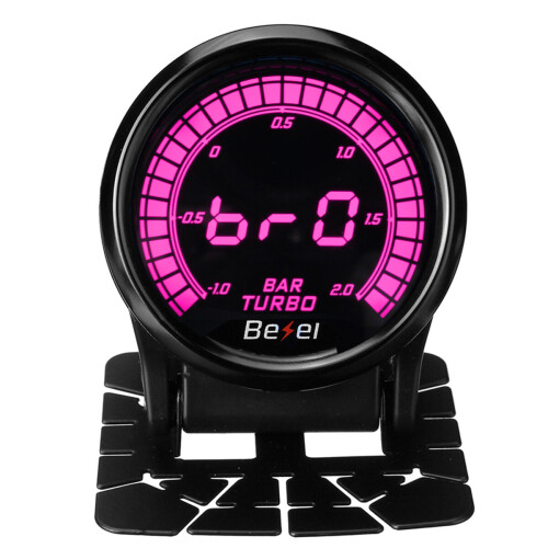 2'' 52mm Car Turbo Boost Pressure Gauge Meter Digital LED Display w/Sensor 2 BAR 2